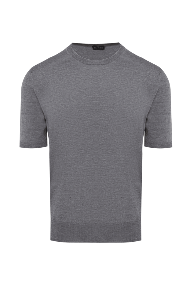 Cesare di Napoli man short sleeve jumper in silk and cotton gray for men buy with prices and photos 153159 - photo 1