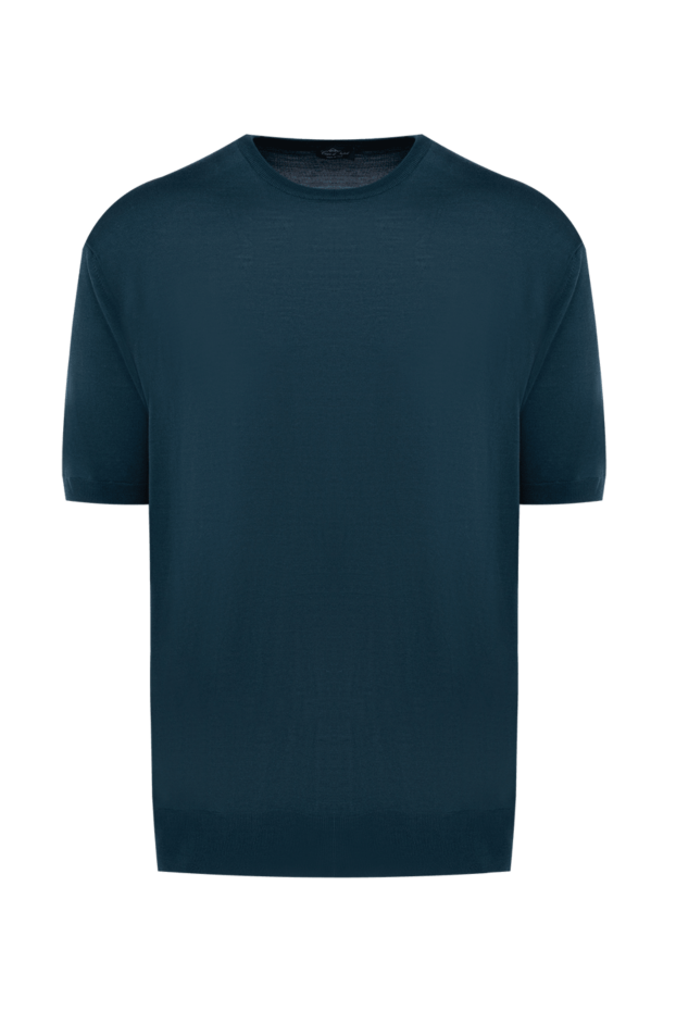 Cesare di Napoli man short sleeve jumper in silk and cotton green for men buy with prices and photos 153160 - photo 1