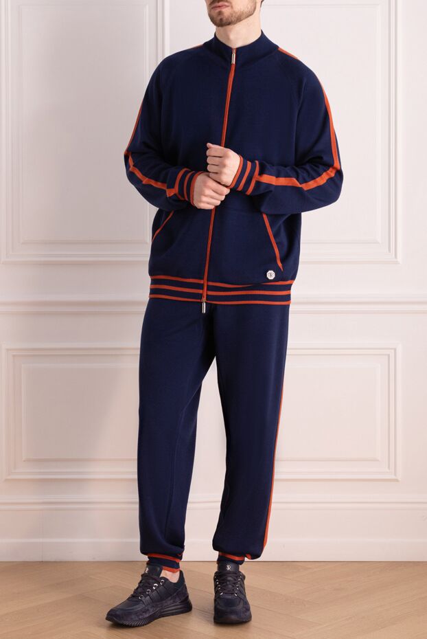 Stefano Ricci men's sports suit made of wool and silk blue 153163 - photo 2