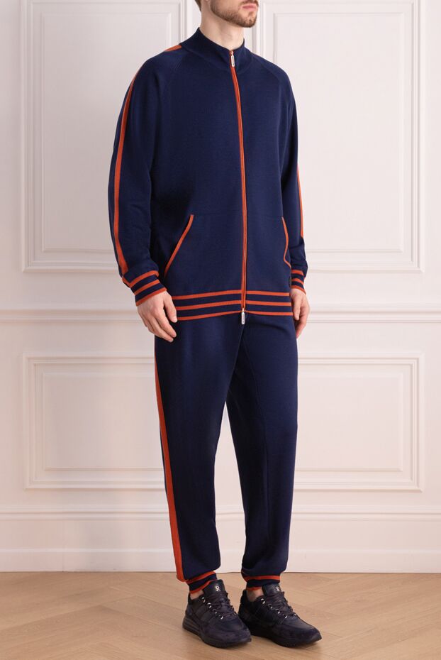 Stefano Ricci men's sports suit made of wool and silk blue 153163 - photo 3