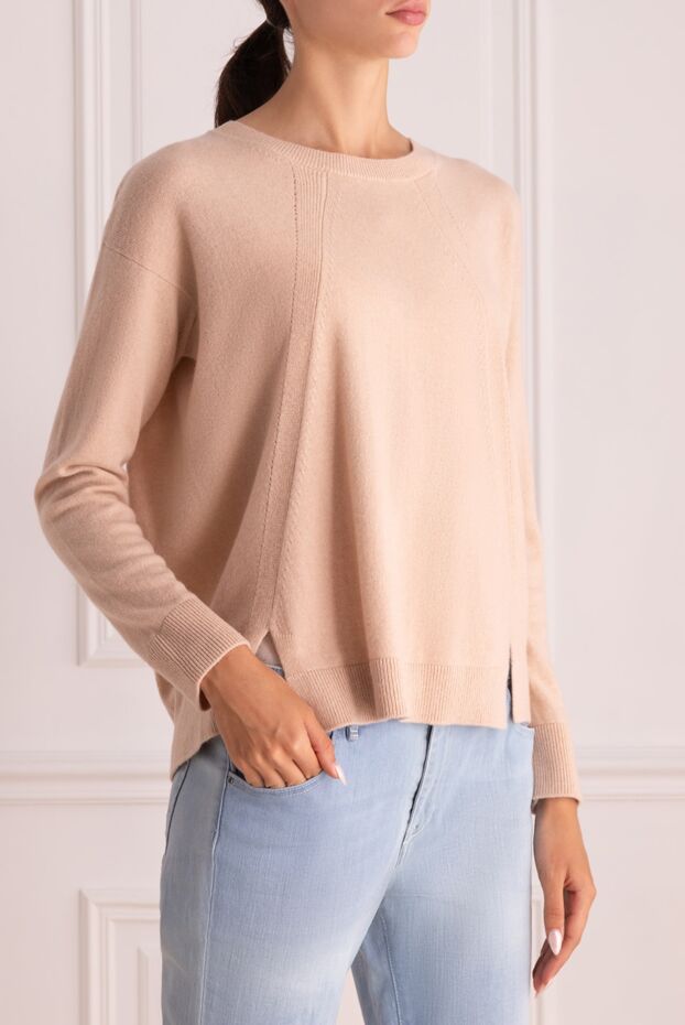 Panicale pink womens cashmere jumper with a loose fit 153204 - photo 3