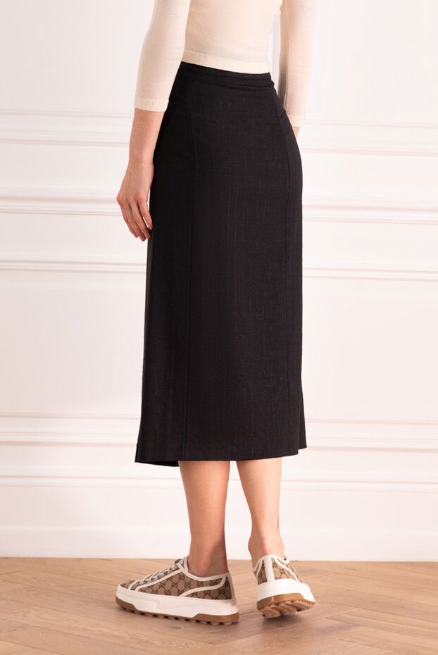 Panicale wool midi skirt with asymmetrical fastening and hidden wrap 153212 - photo 3