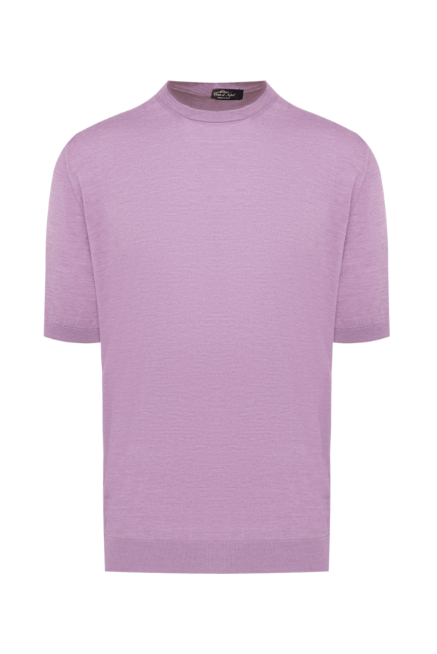 Cesare di Napoli man short sleeve jumper in cotton and silk purple for men buy with prices and photos 153300 - photo 1