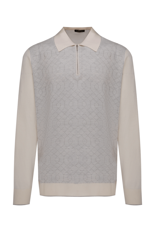 Cesare di Napoli man long sleeve polo in silk and cashmere white for men buy with prices and photos 153319 - photo 1