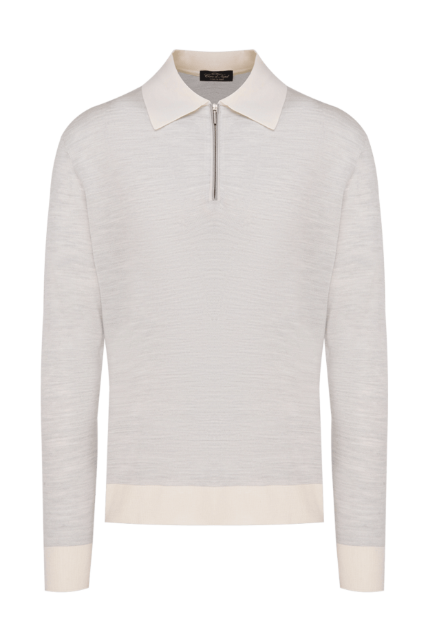 Cesare di Napoli man long sleeve polo in silk and cashmere white for men buy with prices and photos 153323 - photo 1