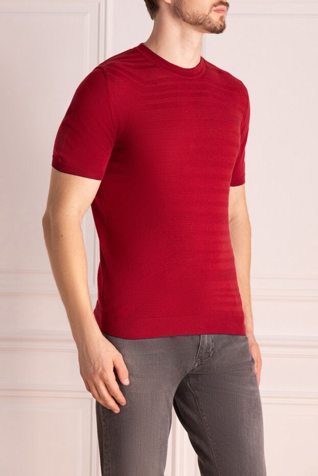 Svevo cotton short sleeve jumper in red 153335 - photo 3