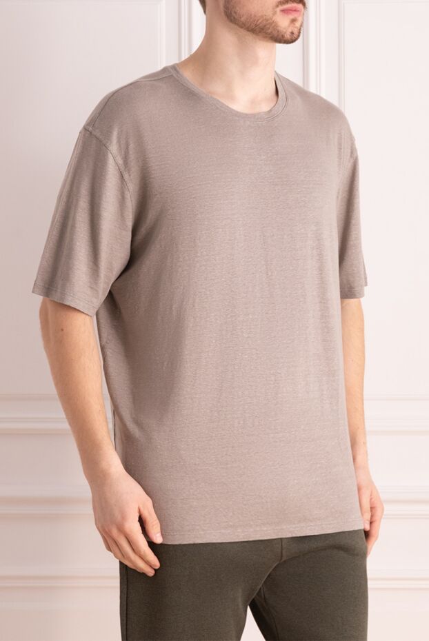 Svevo gray men's t-shirt made of linen and elastane 153348 - photo 3