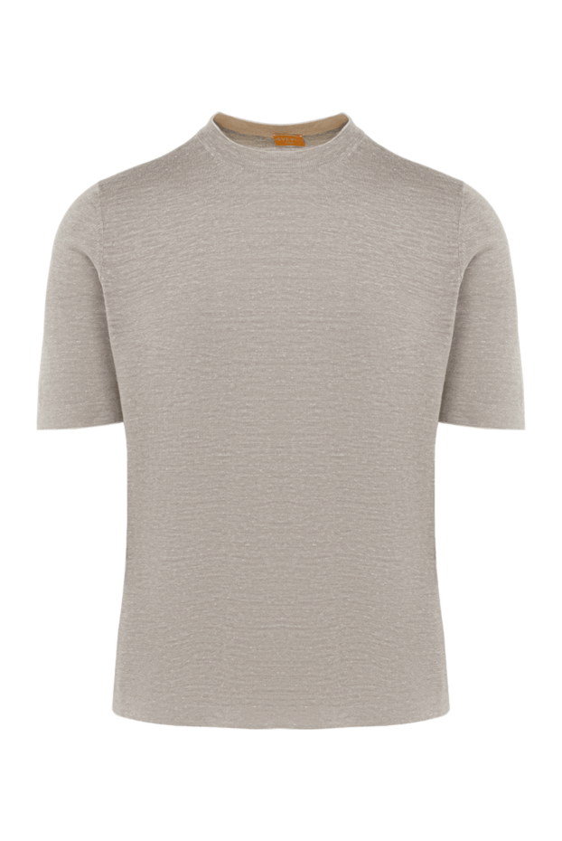 Svevo man short sleeve jumper in silk and linen gray for men buy with prices and photos 153349 - photo 1