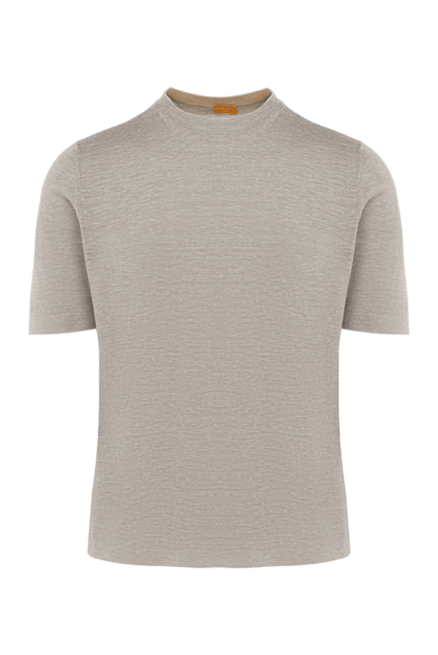 Svevo short-sleeved jumper made of silk and linen gray for men 195540 - photo 1
