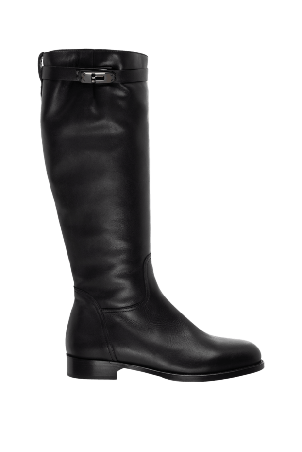Fleur de Paris woman black leather and fur boots for women buy with prices and photos 153351 - photo 1