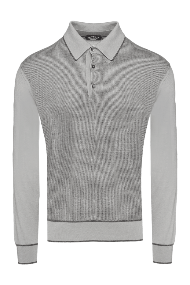 Cesare di Napoli man long sleeve polo in silk and cashmere gray for men buy with prices and photos 153373 - photo 1