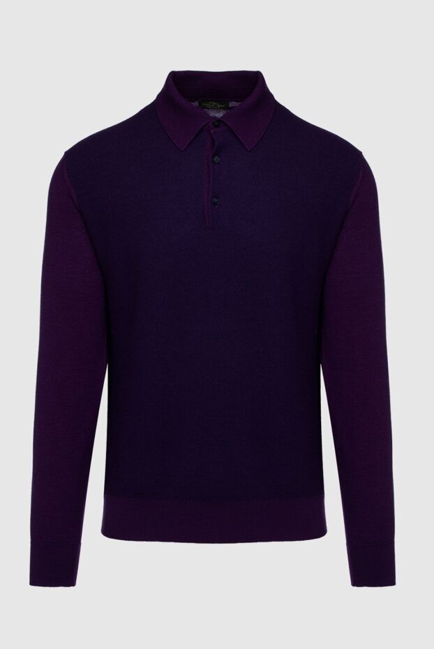 Cesare di Napoli man long sleeve polo in silk and cashmere violet for men buy with prices and photos 153380 - photo 1