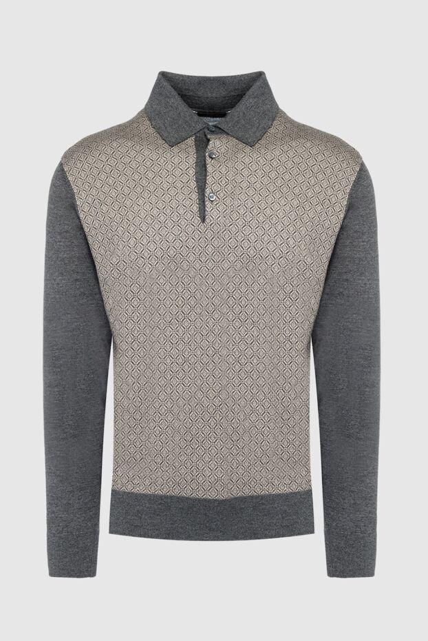 Cesare di Napoli man long sleeve polo in silk and cashmere gray for men buy with prices and photos 153392 - photo 1