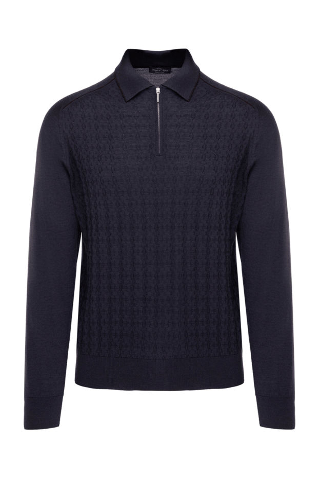 Cesare di Napoli man long sleeve polo in silk and cashmere black for men buy with prices and photos 153412 - photo 1