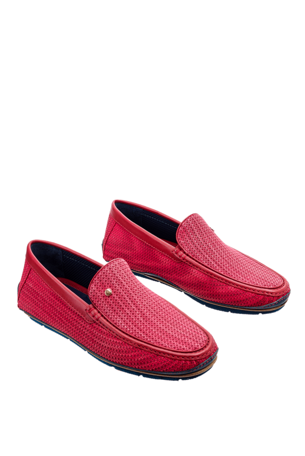 Zilli summer moccasins made of perforated leather in bright red 153446 - photo 3