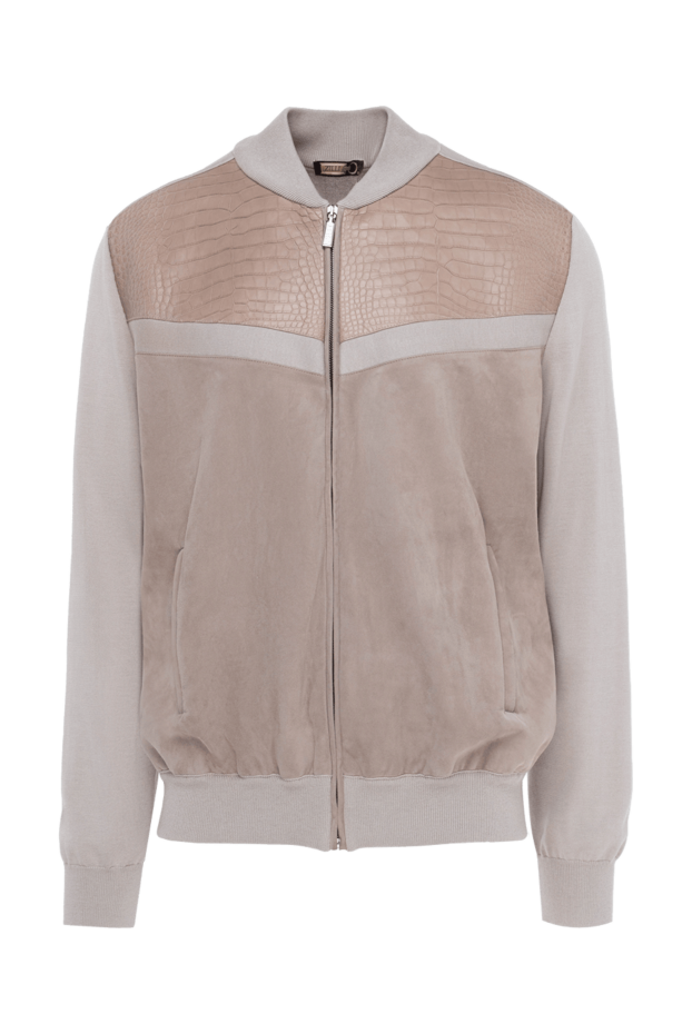 Zilli beige cotton, silk, suede and alligator leather cardigan for men 153487 - photo 1