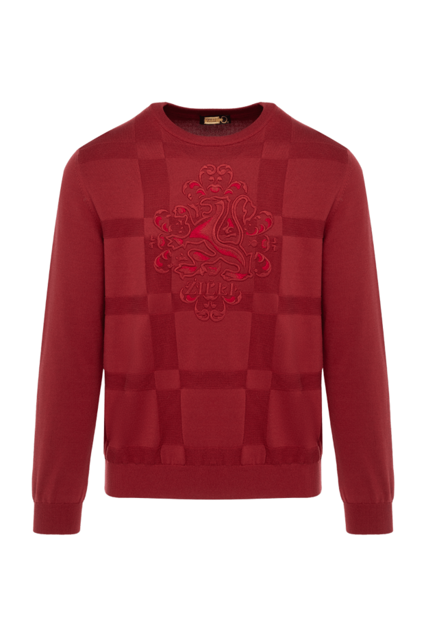 Zilli silk and cotton jumper, burgundy, with a voluminous coat of arms 153495 - photo 1