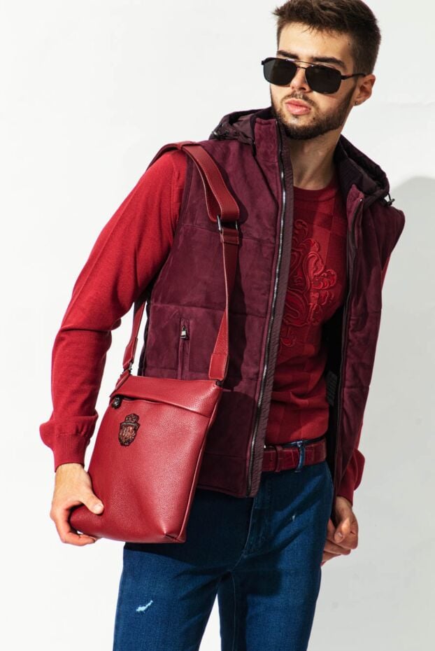 Zilli silk and cotton jumper, burgundy, with a voluminous coat of arms 153495 - photo 2