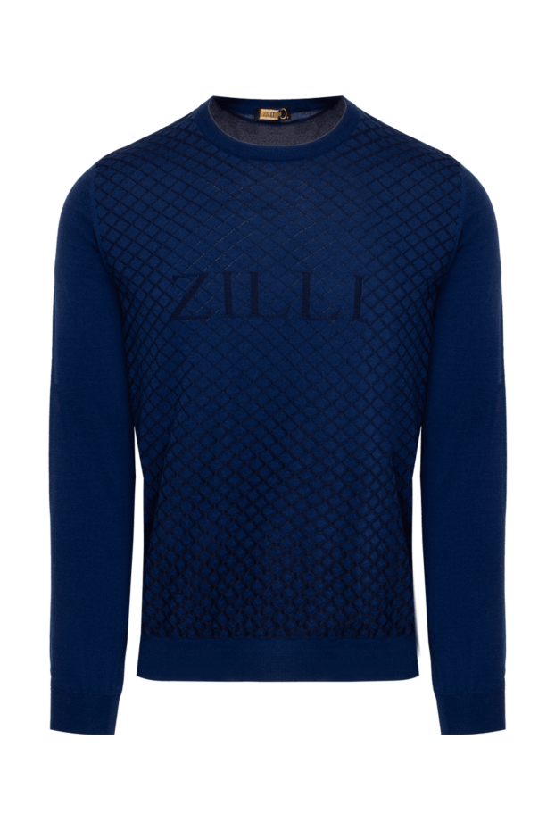 Zilli blue jumper with pattern and brand logo for men 153499 - photo 1