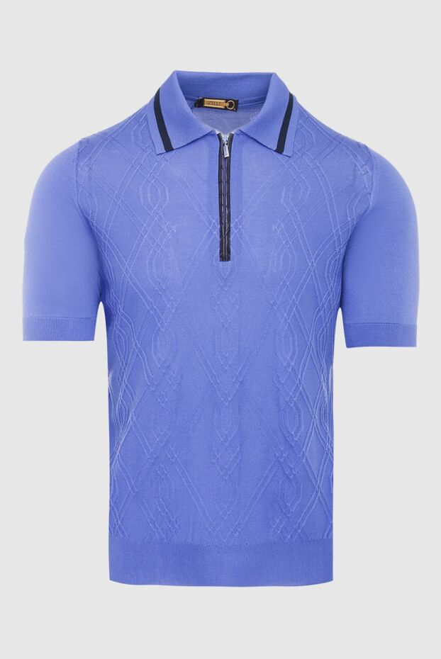 Zilli polo shirt in silk and viscose blend with geometric relief and crocodile trim 153547 - photo 1