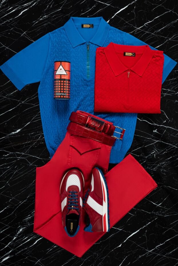 Zilli blue silk polo shirt with a structured relief pattern for men 153557 - photo 2