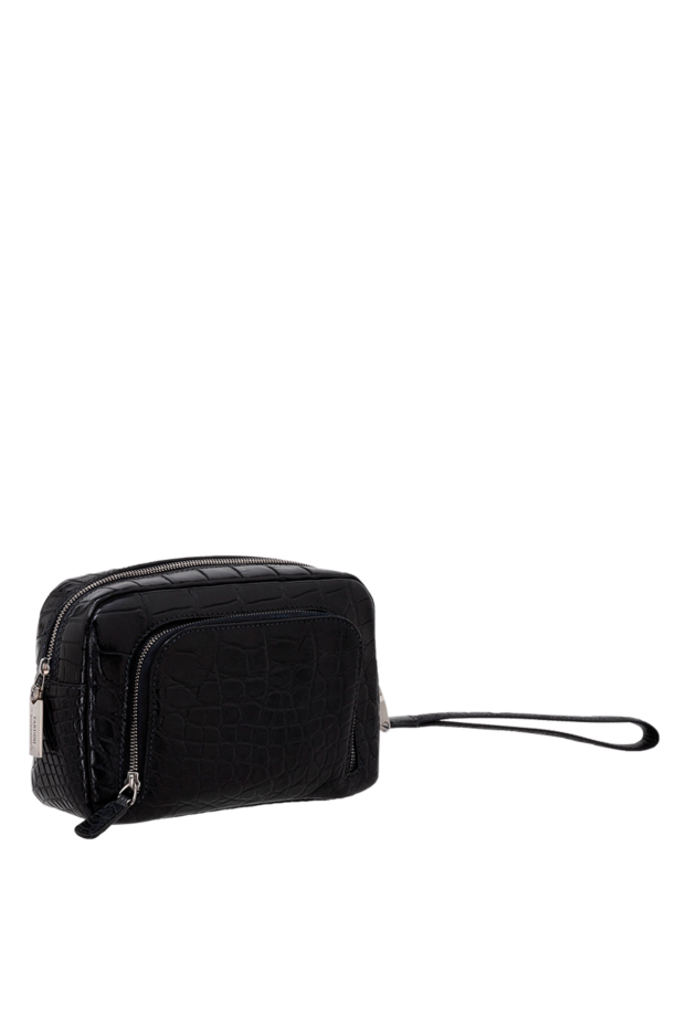 Tardini mens black alligator leather clutch with a wrist strap 153617 - photo 3
