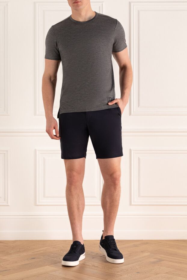 Gran Sasso men's dark grey t-shirt with melange effect made of fine wool 153783 - photo 2