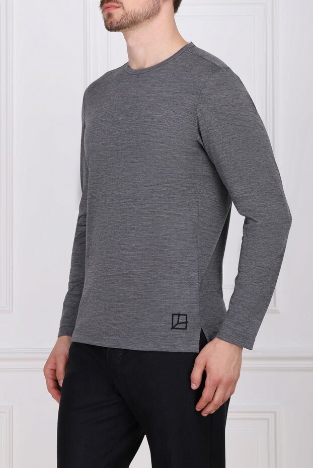 Gran Sasso grey wool jumper with embroidered detail for men 153784 - photo 3