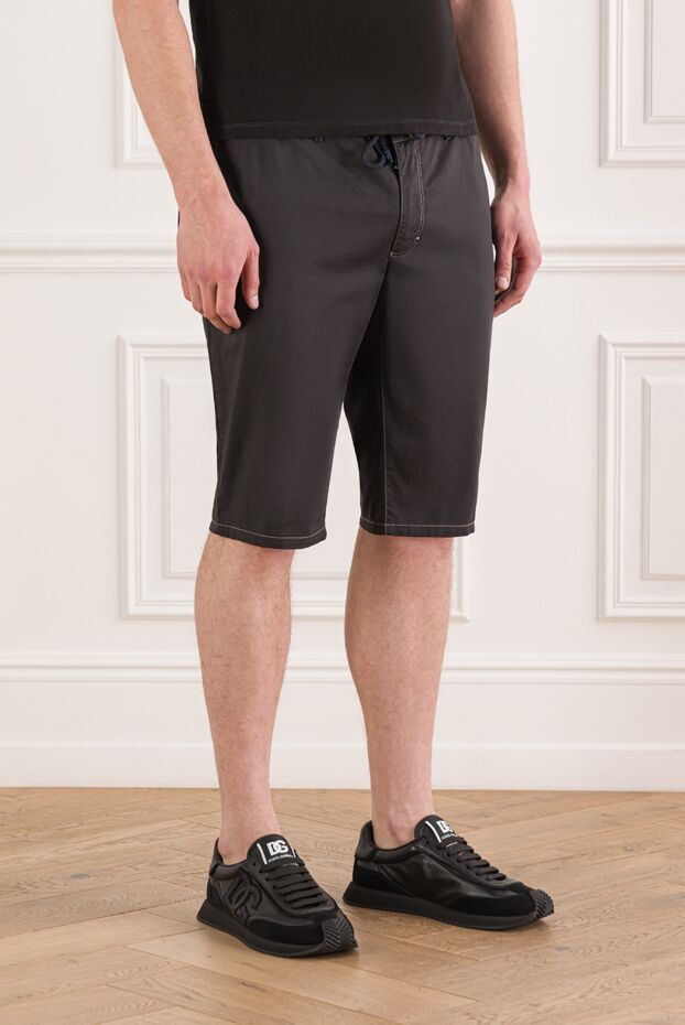Zilli men's beige cotton shorts with drawstring waist 153930 - photo 3