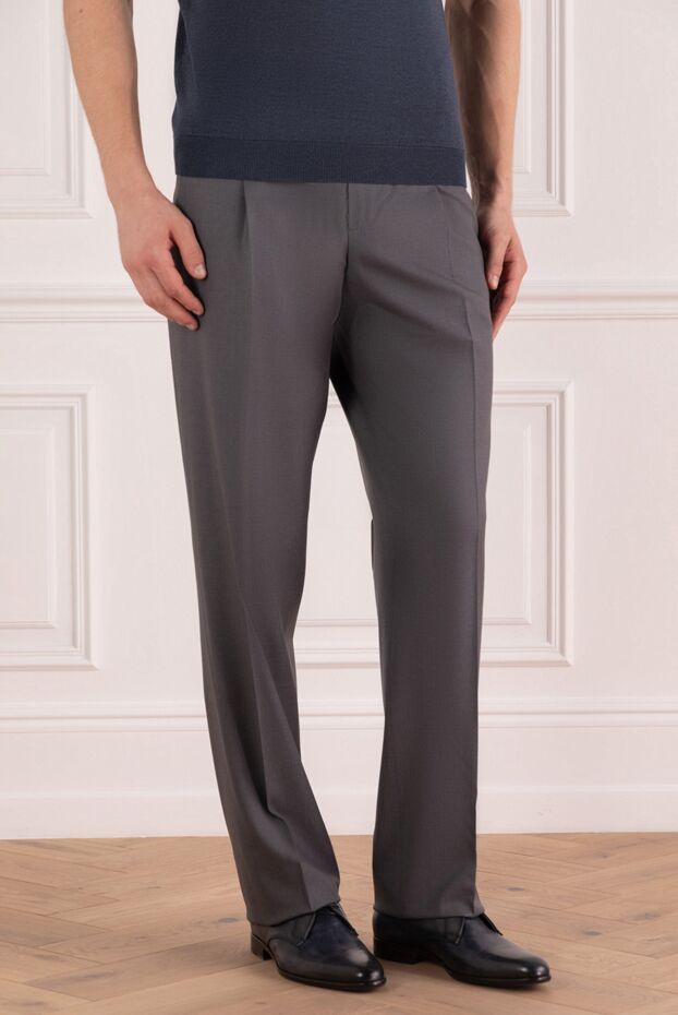 Zilli men's gray straight cut wool trousers 154057 - photo 3