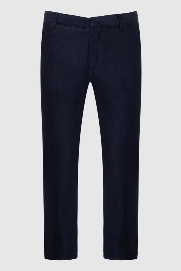 Zilli men's navy blue wool trousers with contrast trim 154083 - photo 1