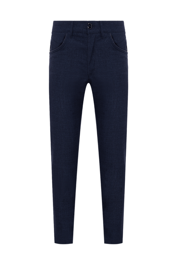 Zilli classic trousers made of micro-textured fabric in a deep blue shade 154086 - photo 1