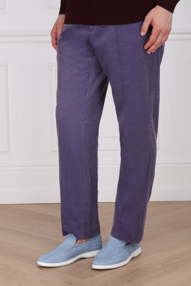 Zilli men's purple cotton corduroy trousers 154089 - photo 3