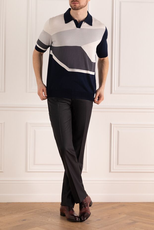 Zilli men's classic wool trousers in dark blue 154102 - photo 2