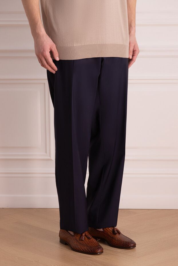 Zilli purple wool and cashmere pants for men 154103 - photo 3