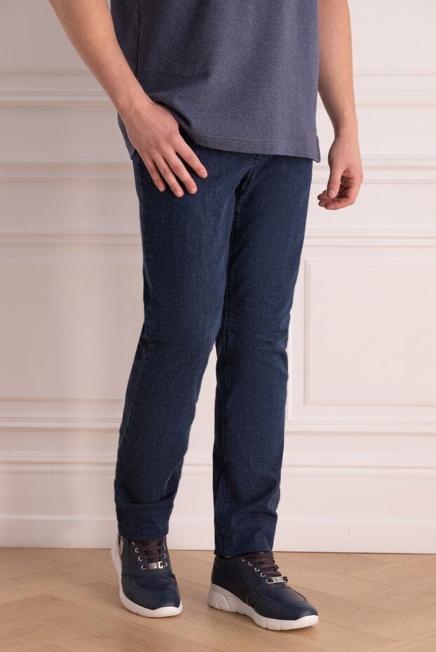 Zilli blue denim jeans with contrast trim on the back 154116 - photo 3