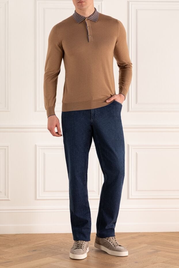Zilli men's dark blue jeans with embroidery on the pocket 154123 - photo 2