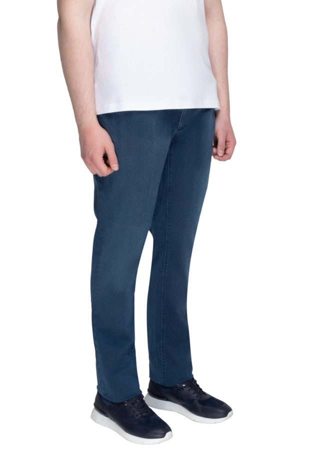 Zilli men's five-pocket jeans in a classic blue shade with a metallic emblem 154151 - photo 3