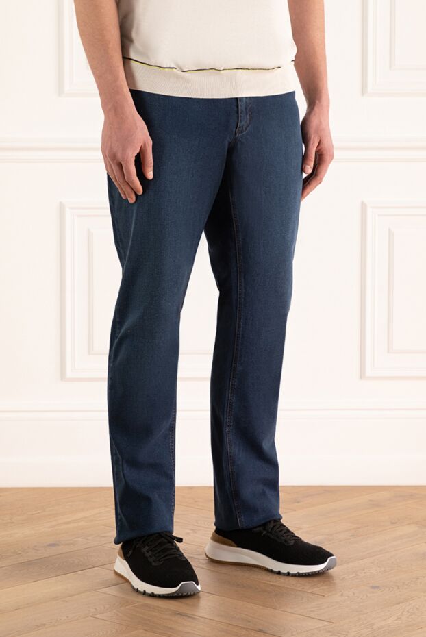 Zilli men's blue jeans with decorative embroidery on the pocket 154167 - photo 3