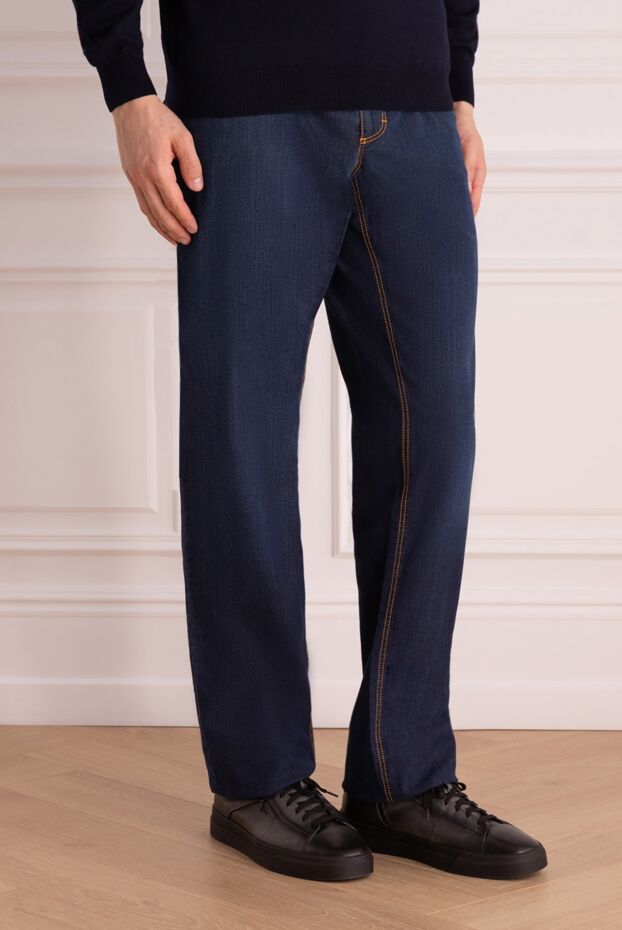 Zilli straight leg denim jeans with contrast gold stitching 154169 - photo 3