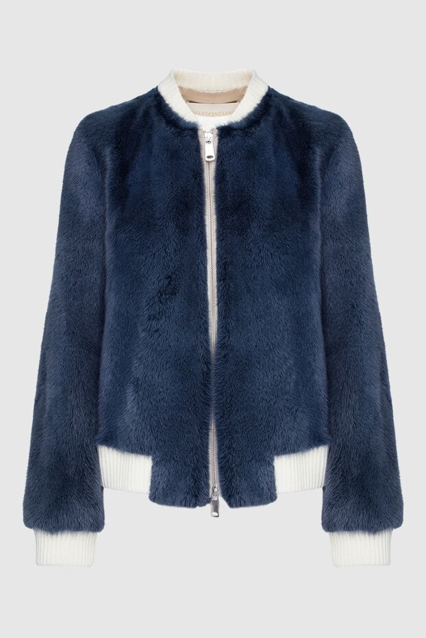 Antonio Arnesano woman blue fur bomber jacket for women buy with prices and photos 154202 - photo 1