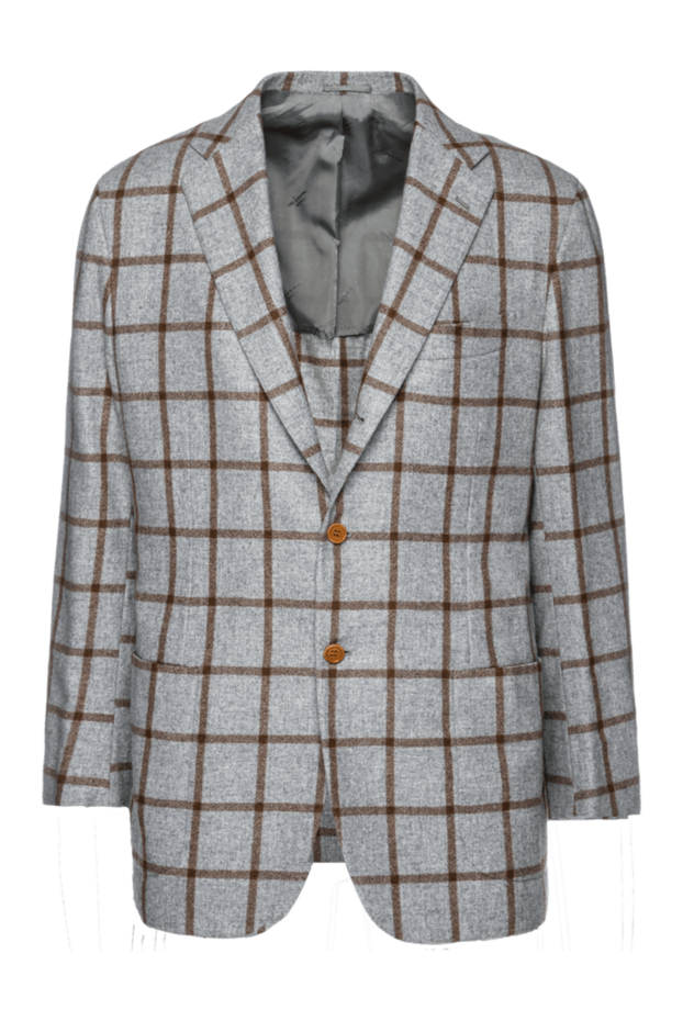 Kiton cashmere and silk jacket gray for men 154252 - photo 1