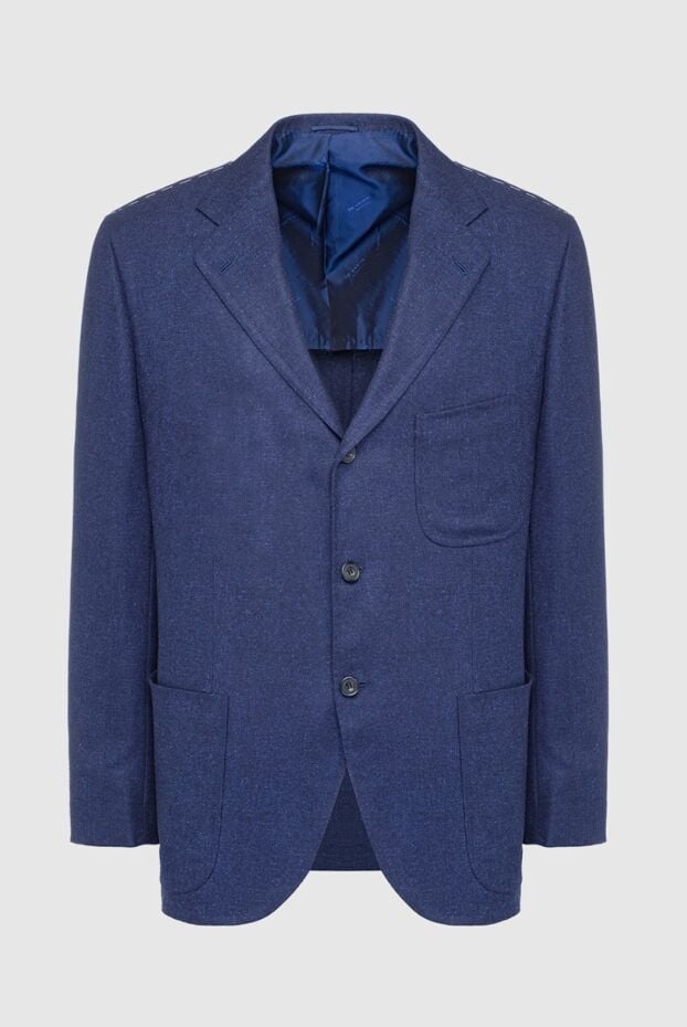 Kiton plain dark blue men's jacket 154260 - photo 1