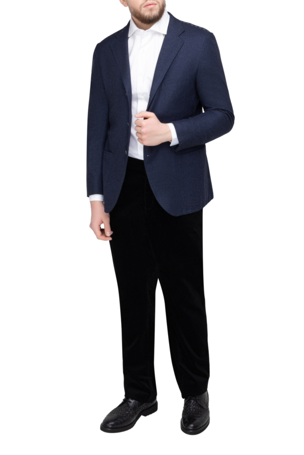 Kiton plain dark blue men's jacket 154260 - photo 2