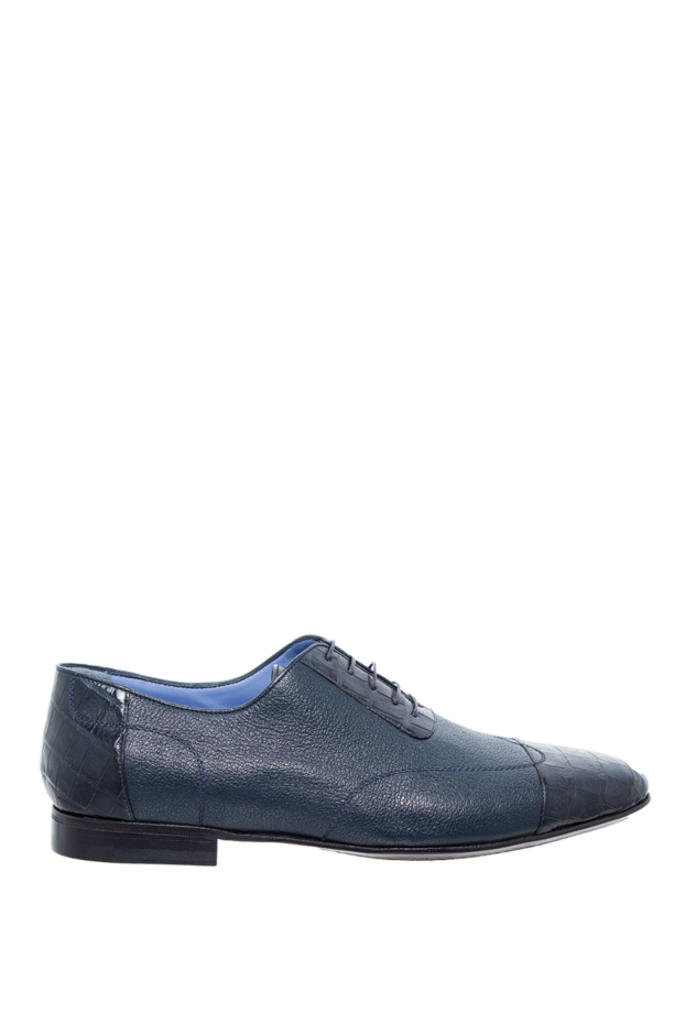 A.Testoni man men's shoes made of leather and crocodile skin blue buy with prices and photos 154273 - photo 1