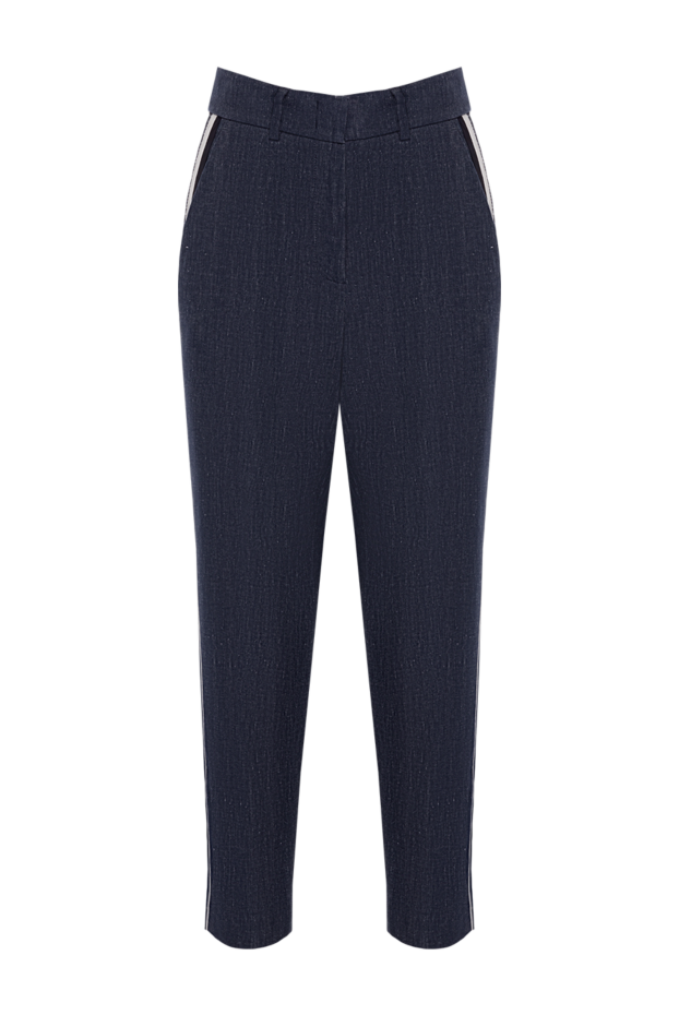 Cappellini woman blue cotton and linen trousers for women buy with prices and photos 154284 - photo 1