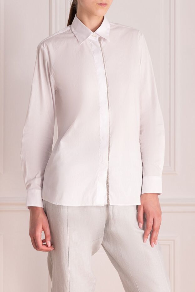 Rocco Ragni women's blouse with gray stripe white 154349 - photo 3