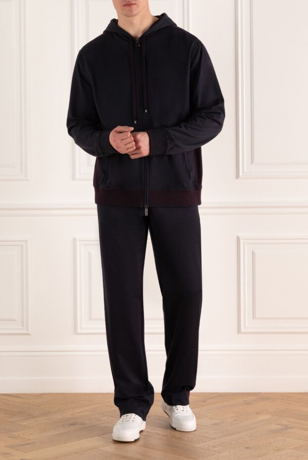 Stefano Ricci dark blue cotton tracksuit with a hood 154412 - photo 2