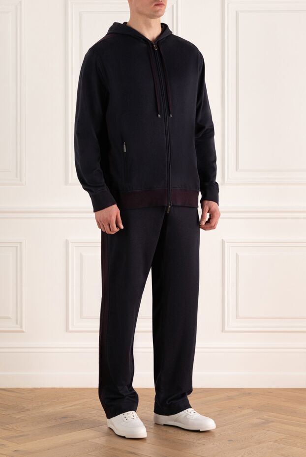 Stefano Ricci dark blue cotton tracksuit with a hood 154412 - photo 3