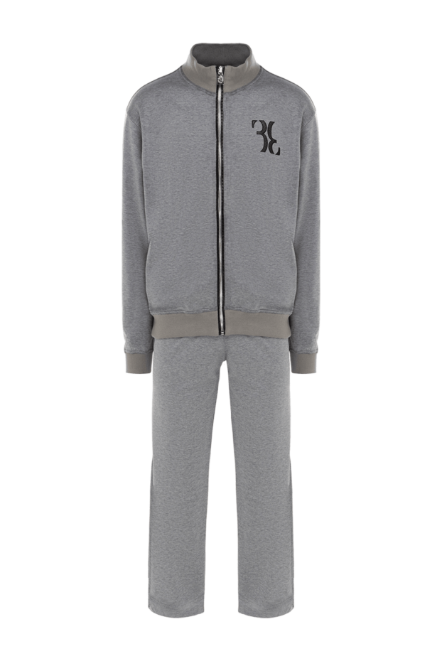 Billionaire mens grey tracksuit with stand-up collar and embroidered logo 154455 - photo 1
